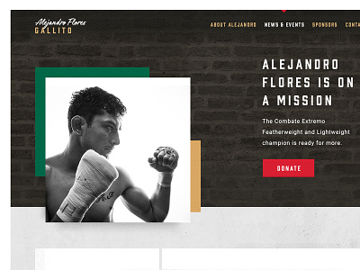 FighterGo Round 2 black black and white boxes clean concrete exploding floating gold green mexico mixed martial arts mma rough template texture theme ui website design white white space