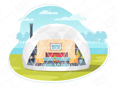 Glamping. Vector illustration camp camping chic concept design flat glamour glamping graphic design illustration landscape nature outdoor recreation travel trip vector wild