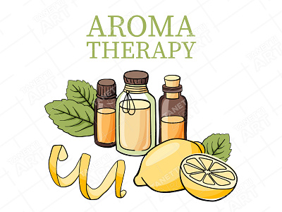 Aromatherapy. Vector illustration aromatherapy ayurveda beauty care composition cosmetic essential oil ether flat health herbal illustration lemon massage medicine meditation nature oil organic vector