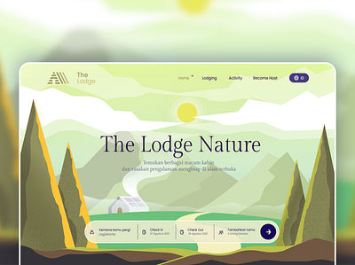 The Lodge - Rent a cabin landing page design illustration illustration design landing page ui ui illustration user interface ux vector