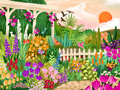 English Garden Editorial botanic botanical design editorial garden graphic design illustration