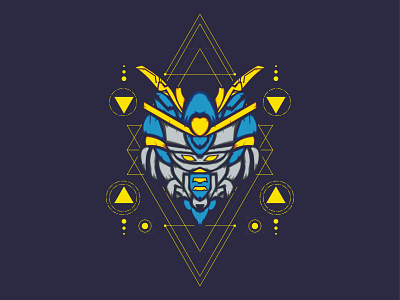 Gundam Illustration branding design gundam icon illustration illustrator logo ui ux vector