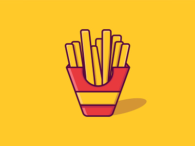 French fries Icon Illustration. animation branding design flat icon illustration logo ui ux vector