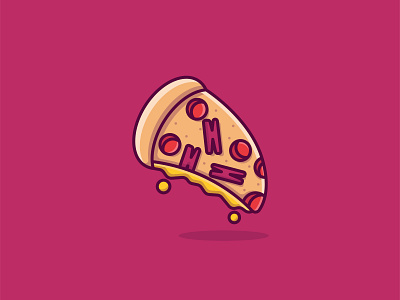 Pizza Vector Icon Illustration. animation branding design flat icon illustration illustrator logo ui ux vector
