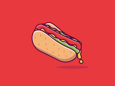 hotdog Vector Icon Illustration.