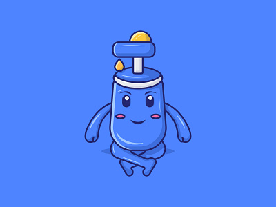 Cute Hand Sanitizer Icon Illustration.