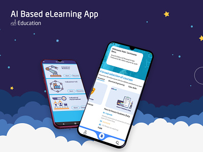 AI Based eLearning App ai app development branding elearning graphic design logo mobile ui