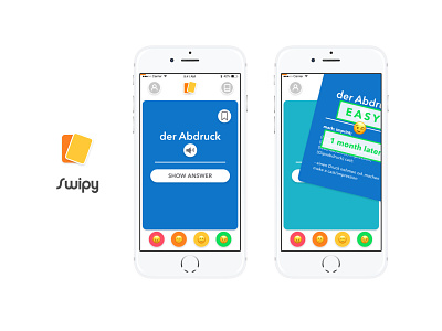 Tinder-like flashcard app app branding design flashcard language tinder ui ux vocabulary