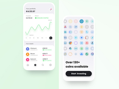 Cryptocurrency Investment App app crypto cryptocurrency design figma fintech investment mobile ui