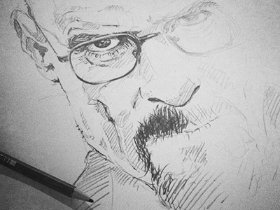 Walter White bryan cranston drawing illustration portrait sketch walter white