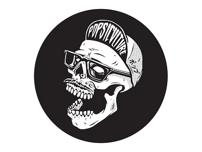 Popsiculture edmonton fixie hipster illustration skull vector