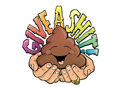 Give A Shit! design edmonton illustration jobber poo shit sticker yeg