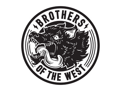 Brothers of the West brand design logo pack west wolf