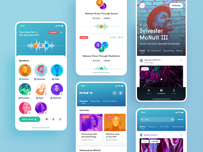 Mine'D. Mindful social application app design mobile redesign solutions ui ux web