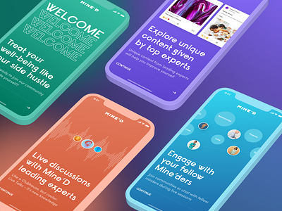 Mine'D. Mindful social application app design mobile product design redesign solutions ui ux web