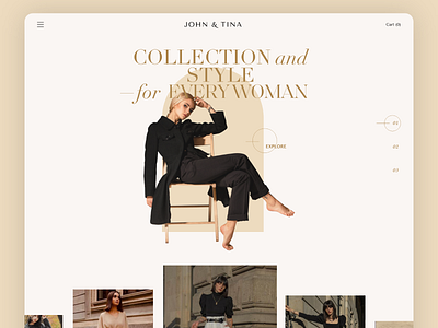 John & Tina Fashion branding ecommerce homepage ui ui web ui web design ui website web website website design
