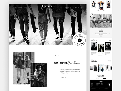 Fashion Shop black branding design ecommerce fashion graphic design homepage responsive ui ui web ux web website website design white