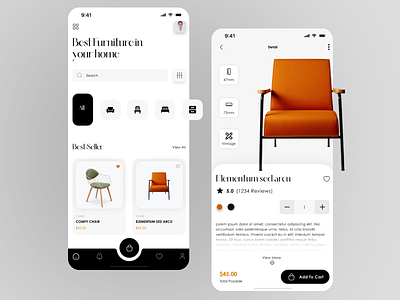 Furniture App app design ecommerce furniture furniture shop homepage inspiration mobile mobile app mockup ui ui web ux web website website design