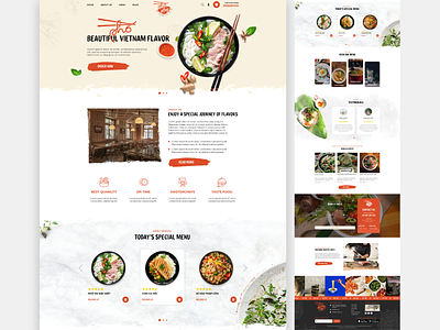 Viet Nam Food branding design food graphic design homepage restaurant ui ui web ux web website website design
