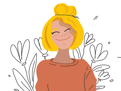 Summer design flat flower girl illustration illustrator smile vector women
