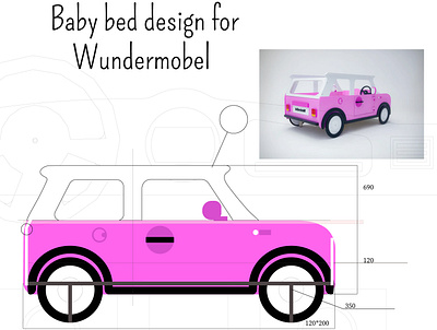 Baby bed design for Wundermobel branding child design flat illustration illustrator minimal vector дизайнпродукта