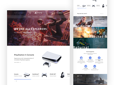 Ps5 Redesign Concept branding concept design homepage minimal ps5 redesign typography ui ux