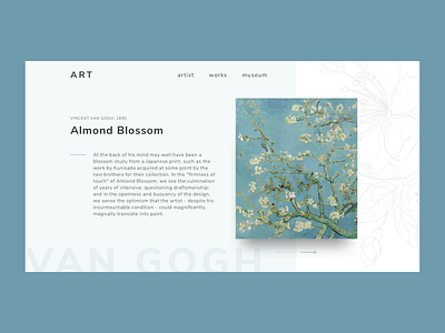 Almond Blossom painting art design illustration layout minimal typography ui ux van gogh
