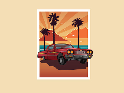 Design Poster (Chevrolet Lowrider) auto chewrolet chewrolet design illustration illustrator low rider poster