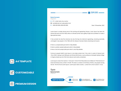 A4 Size Clean & Unique Letterhead Design Template