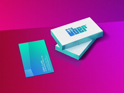 Über Agency business cards bold branding colour design gradient print stationary typogrpahy uber