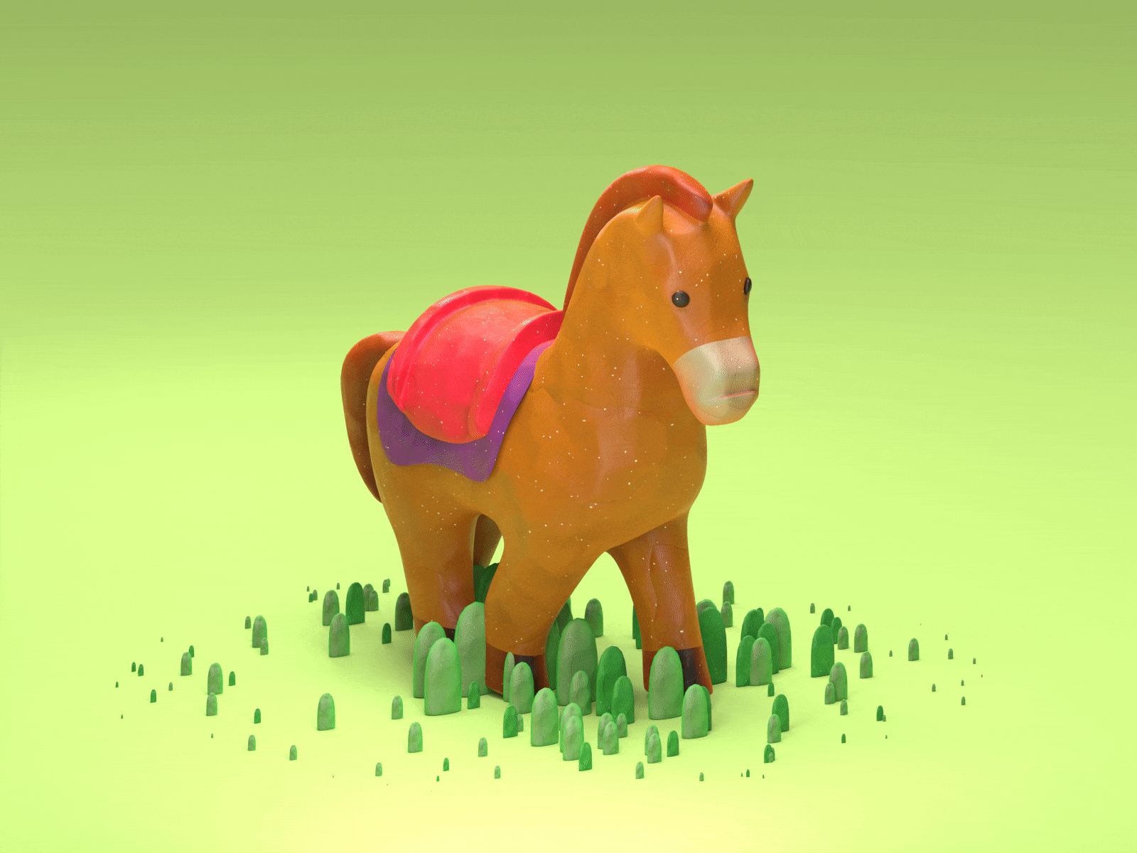 Clay Horse 3d 3d artist 3d modeling animation blender blenderanimation blendercommunity cartoon clay cute geometry nodes graphic design horse illustration kids motion motion graphics nft render