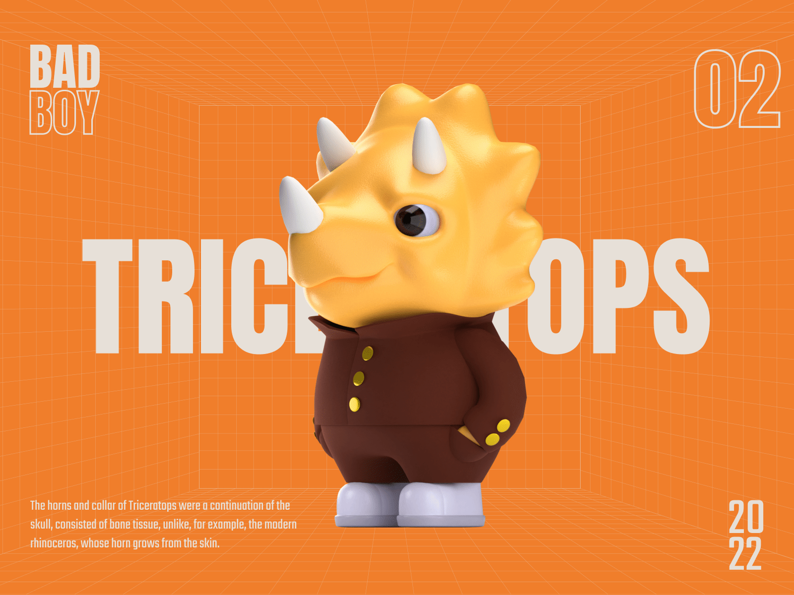 Cute dino Triceratops 3d 3d art 3d artist 3d modeling animation blender bully character collection digital illustration dino gif graphic design hallowen illustration nft plastic toy render school uniform triceratops