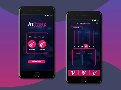 Guitar tuner app UI design