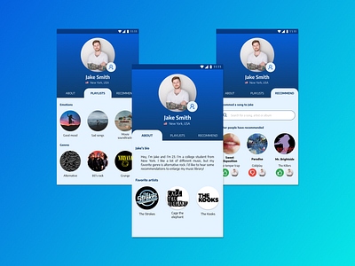Daily UI #006 - User profile 006 app daily daily ui daily ui challenge dailyui dailyuichallenge design figma music music app profile ui user user profile