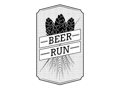 Beerrun beer logo mark run type