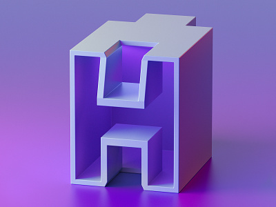 36DaysofType_H 3d c4d cgi costa rica daily daily render design everyday mrs. constancy soy tico