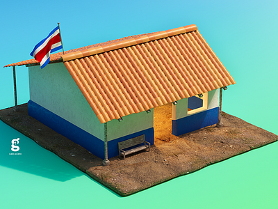 Day 27 - Mrs.Constancy - Casita Típica 3d c4d casa cgi costa rica daily render flag home house mrs. constancy