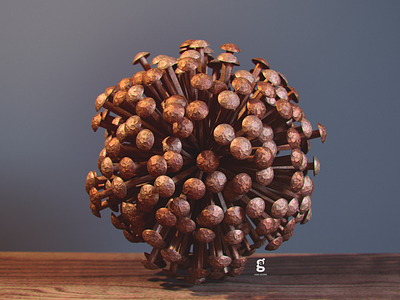 Day 63 - Mrs. Constancy - Iron Nail Sphere 3d cgi costa rica daily everyday iron mrs. constancy nail soy tico