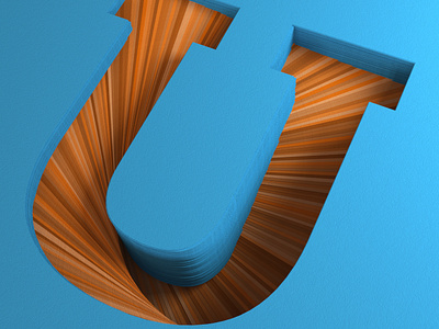 Paper U for 36 Days of Type 36daysoftype 3d c4d cgi costa rica daily daily render everyday mrs. constancy soy tico type