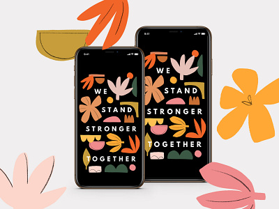 We Stand Stronger Together abstract design pattern poster print surface pattern wallpaper