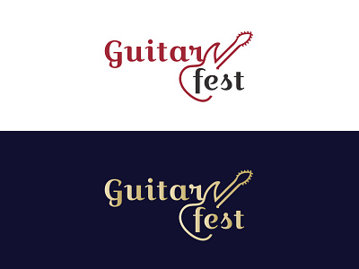 Guitar fest logo | Creative logo | Music Logo | Brand Logo brand identity branding design flat illustration illustrator lettering logo minimal real estate