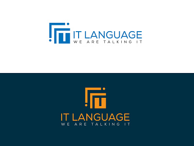 It Language Logo | IT Logo | ICT Logo | Creative logo | Modern brand identity branding design flat icon illustrator lettering logo minimal real estate
