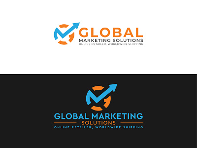 Global Marketing Solutions Logo | Marketing | Business Grow brand identity branding design flat icon lettering logo minimal real estate typography