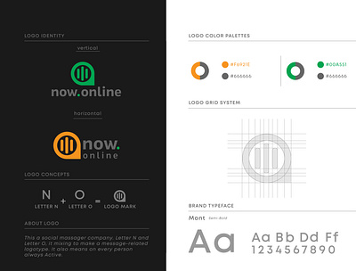 Now Online Logo | Creative | Messaging | Minimal | Flat Logo brand identity branding design flat illustrator lettering logo minimal real estate typography