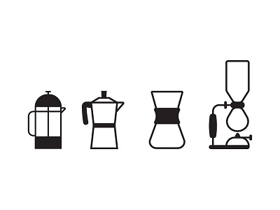 Strong Brew chemex coffee flat french line illustration press syphon