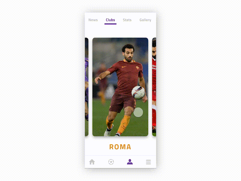 Invision Studio Project - Mo Salah animation cards design invision ios mobile parallax prototype scroll ui ux