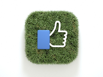 Like 3d facebook grass icon like render