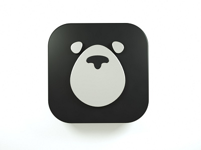 Bear 3d icon logo render