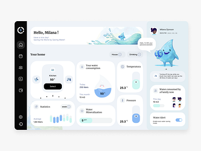 Balance - Water saving and water supply control assistant app assistant branding design figma illustration smart house ui water
