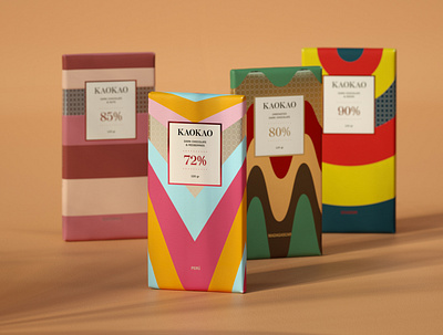 KaoKao No.3 behance brand identity branding chocolate design foil foodpackaging illustration logo packaging design pattern texture